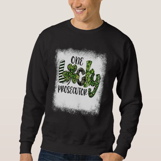 Blached St Patricks Day Leopard One Lucky Prosecu Sweatshirt (Vorderseite)