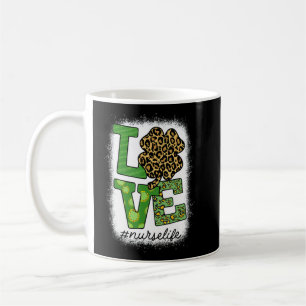 Blached St Patricks Teacher Leopard Kleeblatt Luck Kaffeetasse