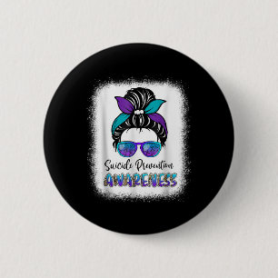 Blached Suicide Prevention Awareness Week Messy B Button