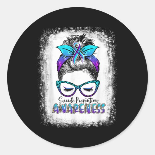 Blached Suicide Prevention Awareness Week Messy B Runder Aufkleber (Vorderseite)