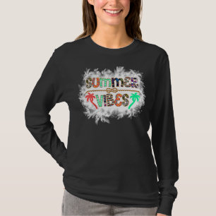 Blached Summer Vibes Palm Tree Hallo Sommerzeit B T-Shirt
