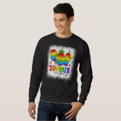 Blached Summer Vibes Poppin Rainbow Pineappel Hol Sweatshirt (Vorne ganz)