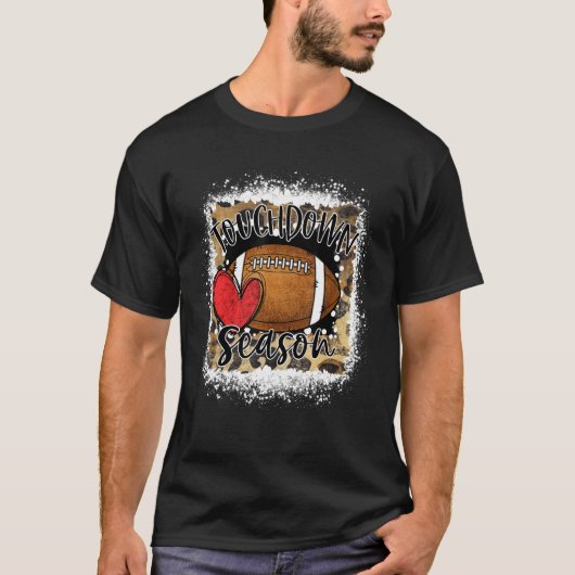 Blached Touchdown Season Leopard Game Day Footbal T-Shirt (Vorderseite)