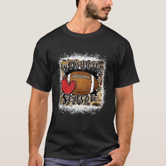 Blached Touchdown Season Leopard Game Day Footbal T-Shirt (Vorderseite)