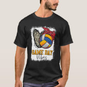 Blached Volleyball Game Day Vibes Leopard Heart H T-Shirt (Vorderseite)