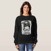 Blached Volleyball Grammy Life Leopard Messy Bun Sweatshirt (Vorne ganz)