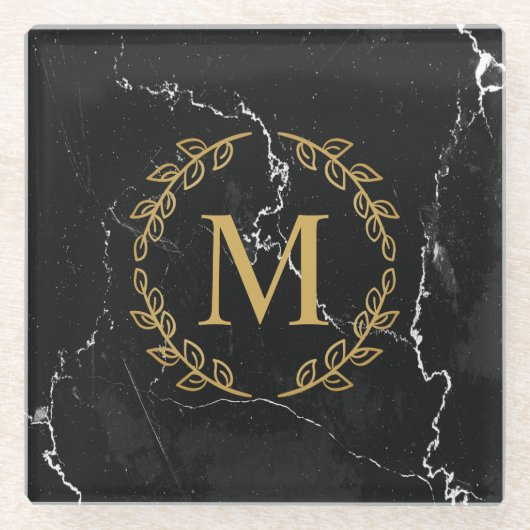 Blacj Marble Glasuntersetzer (Vorderseite)