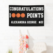 Black 1000 Basketball Career Points Scorer Player Banner (Insitu)
