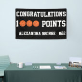 Black 1000 Basketball Career Points Scorer Player Banner (Messeveranstaltung)