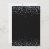 Black 100. Geburtstag Einladungen Silver Glitzer (Rückseite)