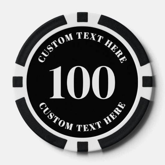 Black 100 Numbered Pokerchips (Vorderseite)