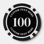 Black 100 Numbered Pokerchips (Rückseite)