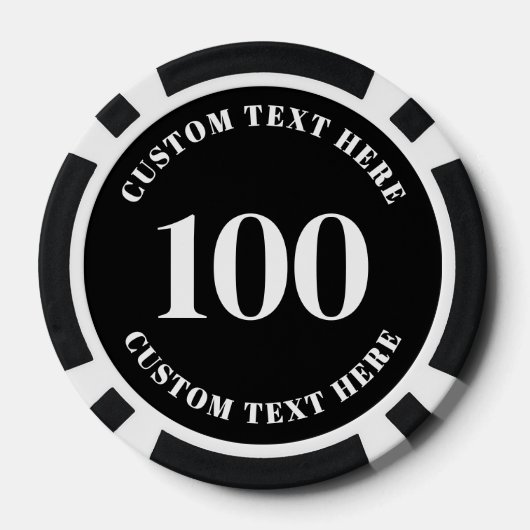 Black 100 Numbered Pokerchips (Rückseite)