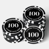 Black 100 Numbered Pokerchips (Stapel)