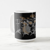 Black 10 Piece Drum Kit - Kaffee Tasse (Vorderseite Links)