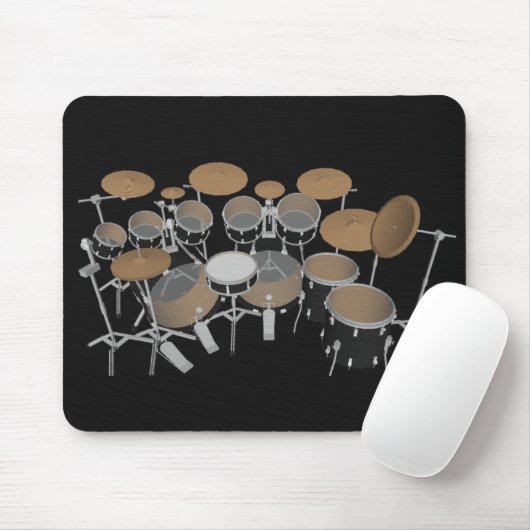 Black 10 Piece Drum Set: Schwarze Mousepad: Tromme Mousepad (Mit Mouse)