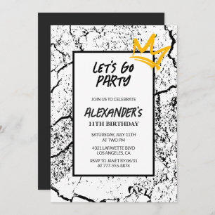 Black 11. Geburtstagseinladung Boy Hip Hop Einladung