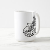 Black 15 oz Ringer-Tasse Tasse (VorderseiteRechts)