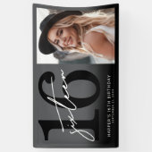 Black 16th Birthday Party Banner (Vertikal)