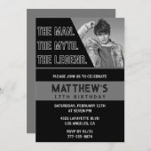 Black 17. Geburtstag Einladungen The Man The Legen (Vorne/Hinten)