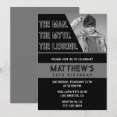 Black 18. Geburtstag Einladungen The Man The Legen (Vorne/Hinten)