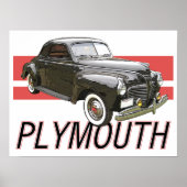 Black 1941 Plymouth mit roter Grafik Poster (Vorne)