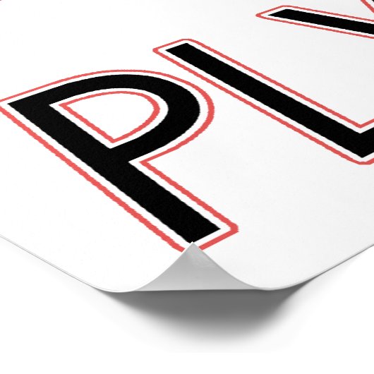 Black 1941 Plymouth mit roter Grafik Poster (Ecke)