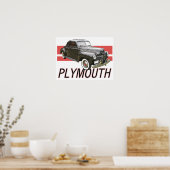 Black 1941 Plymouth mit roter Grafik Poster (Küche)