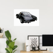 Black 1963 Corvette Stingray Poster (Heimbüro)