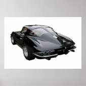 Black 1963 Corvette Stingray Poster (Vorne)