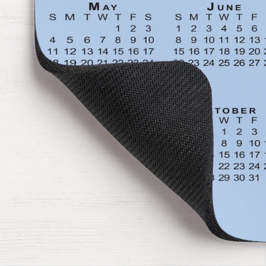 Black 2025 Calendar on Customizable Background Mousepad (Ecke)