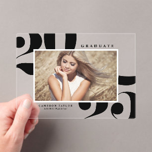 Black 2025 Fett Typografy Foto Abschluss Acryleinladungen