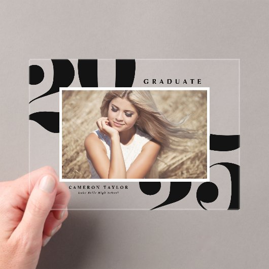 Black 2025 Fett Typografy Foto Abschluss Acryleinladungen (Insitu (Handheld))