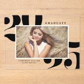 Black 2025 Fett Typografy Foto Abschluss Acryleinladungen (Vorderseite)