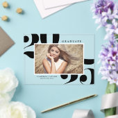 Black 2025 Fett Typografy Foto Abschluss Acryleinladungen (In Situ (Hochzeit))