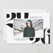 Black 2025 Fett Typografy Foto Abschluss Ankündigung (Vorderseite)