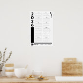 Black 2026 Corporate Wall Calendar Poster (Küche)