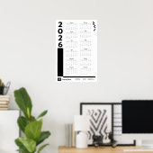 Black 2026 Corporate Wall Calendar Poster (Heimbüro)