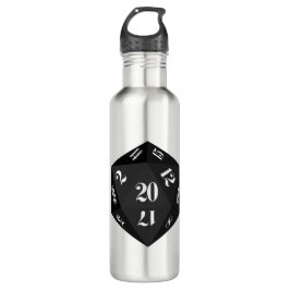 Black-20-Sided-Dice Edelstahlflasche