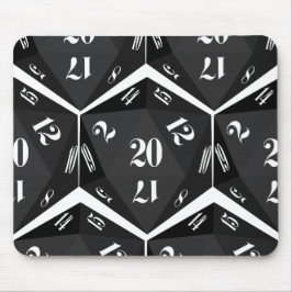 Black-20-Sided-Dice-Pattern Mousepad
