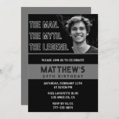 Black 24. Geburtstag Einladungen The Man The Legen (Vorne/Hinten)