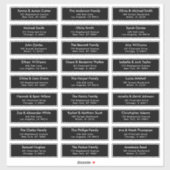 Black 27 Custom Guest Names Address Wedding Labels (Blatt)