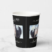 Black 2 Foto Einfache moderne Hochzeitsfeier Pappbecher (Rechts)