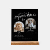 Black 2 Foto Pet Wedding Signature Drinks Acrylschild (Vorderseite)
