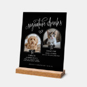 Black 2 Foto Pet Wedding Signature Drinks Acrylschild (Winkel)