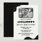 Black 32. Geburtstag Einladungen Männer Einfaches (Vorne/Hinten)