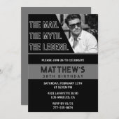 Black 38. Geburtstag Einladungen The Man The Legen (Vorne/Hinten)
