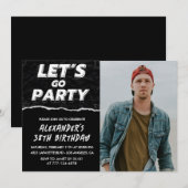 Black 38. Geburtstagseinladungen Männer Foto Einladung (Vorne/Hinten)