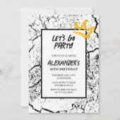 Black 39. Geburtstagseinladung Men Grunge Einladung (Vorderseite)