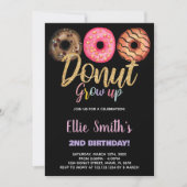 Black 3 Donut Einladungen zum Geburtstag (Vorderseite)